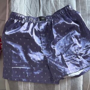 Purple Boxer Shorts with Star Pattern satin